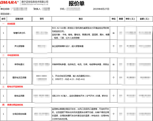 多區(qū)域多機房集中監(jiān)控系統(tǒng)解決方案的報價單